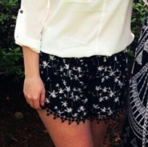 Black & White Patterned Shorts